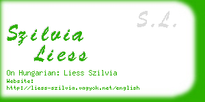 szilvia liess business card